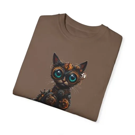 Steampunk Cat Unisex Garment-Dyed T-Shirt - Image 18