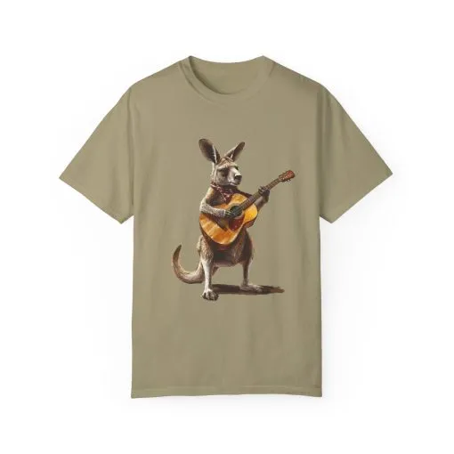 Funny Kangaroo Playing Guitar Unisex T-shirt - Image 21