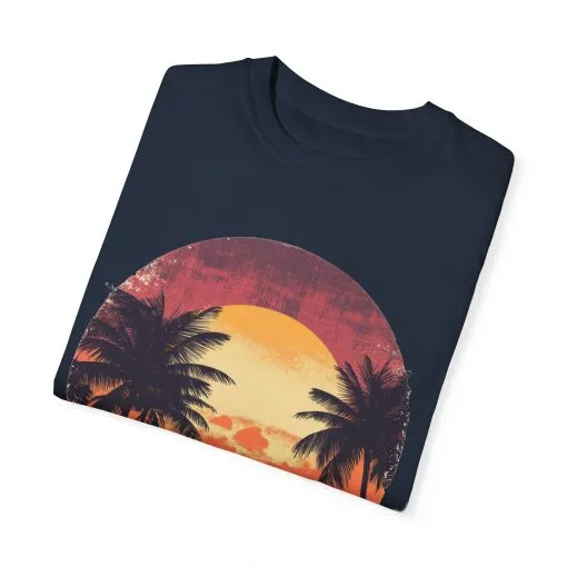 Unisex Garment-Dyed T-shirt | Sunset Beach Vibes Tee - Image 26