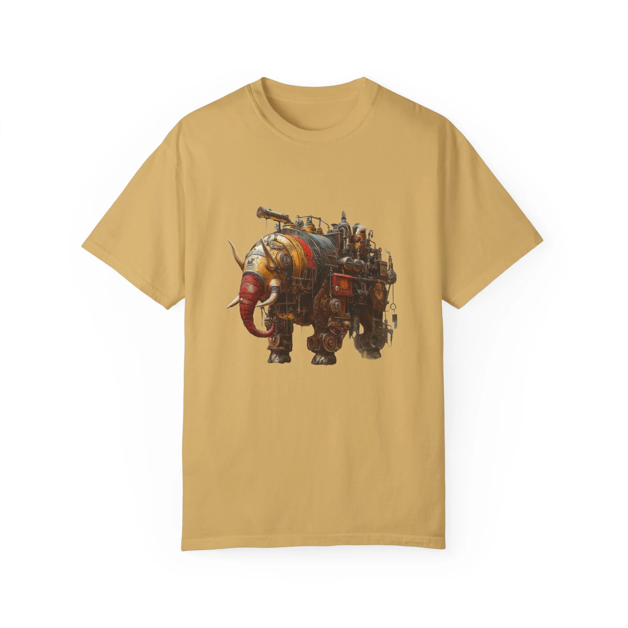 Vintage Steampunk Elephant T-Shirt - Unisex Garment-Dyed Tee - Image 5