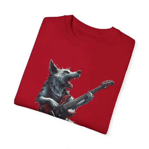 Rocking Wolf Unisex Garment-Dyed T-Shirt - Music Lover's Tee - Image 30