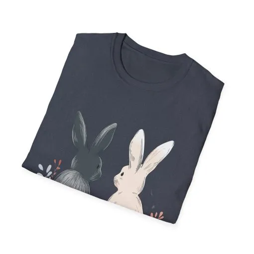 Cute Bunny Love Unisex Softstyle T-Shirt for Easter Celebrations - Image 48