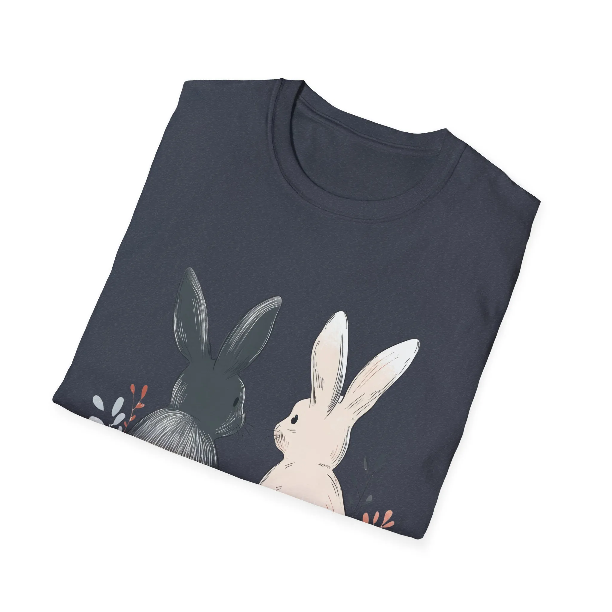 Cute Bunny Love Unisex Softstyle T-Shirt for Easter Celebrations - Image 48