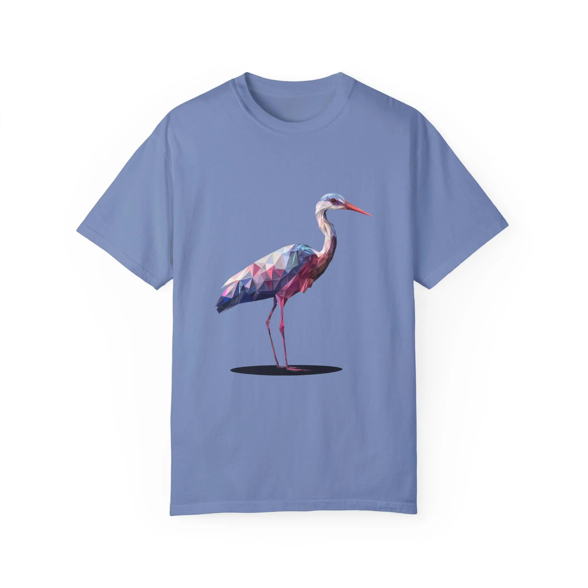 Geo Crane Unisex Garment-Dyed T-Shirt – Stylish Bird Graphic Tee for Nature Lovers - Image 16