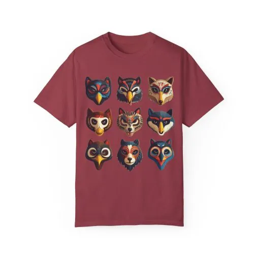Wild Animal Masks Unisex Garment-Dyed T-Shirt - Image 29