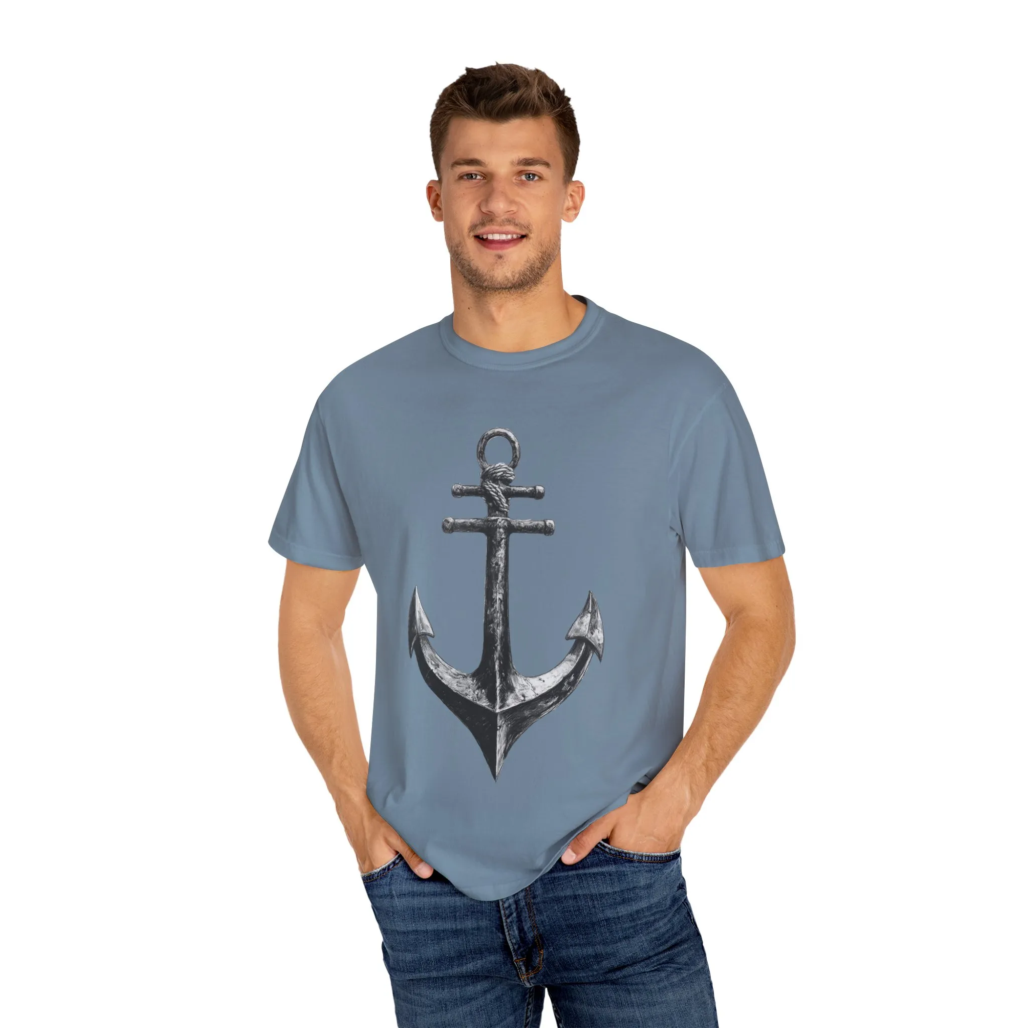 Nautical Anchor Unisex Garment-Dyed T-shirt | Casual Marine Style Wear - Image 35