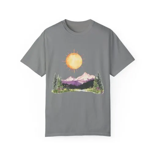 Sunrise Mountain Unisex T-shirt - Nature Lovers Tee - Image 25