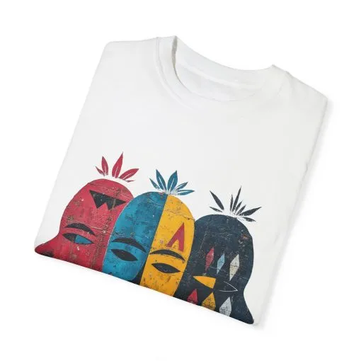 Vibrant Faces Unisex Garment-Dyed T-Shirt - Artistic Expression for Everyday Wear - Image 3