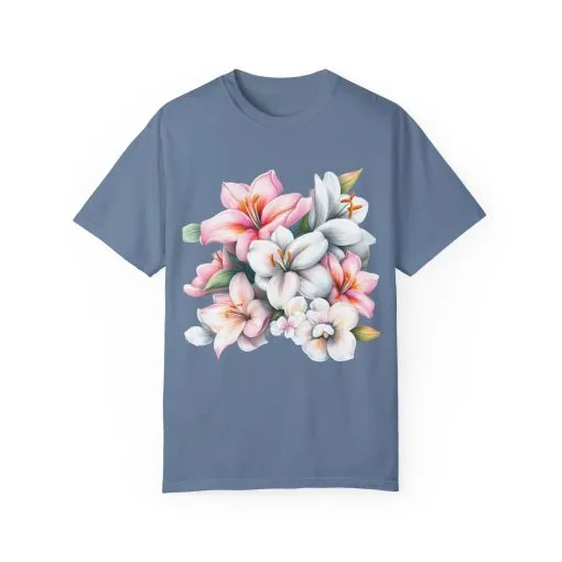 Floral Elegance Unisex Garment-Dyed T-Shirt - Perfect for Spring Celebrations - Image 33