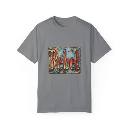 Rebel Unisex Garment-Dyed T-Shirt - Vintage Style Graphic Tee - Image 13