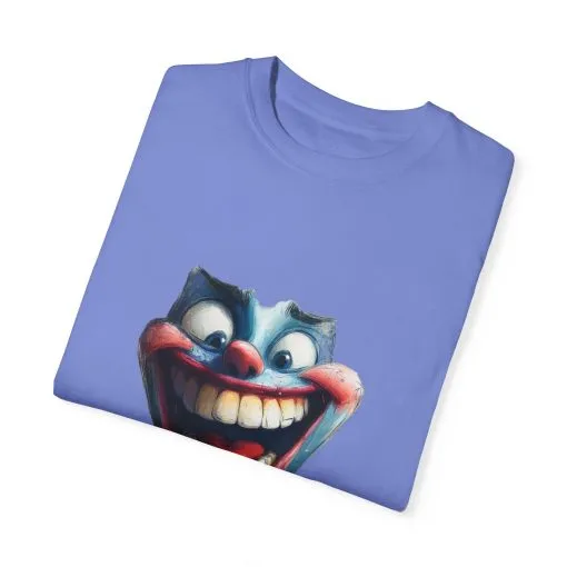 Unisex Garment-Dyed T-shirt with Vintage Clown Print - Perfect for Halloween & Graphic Tee Lovers - Image 18