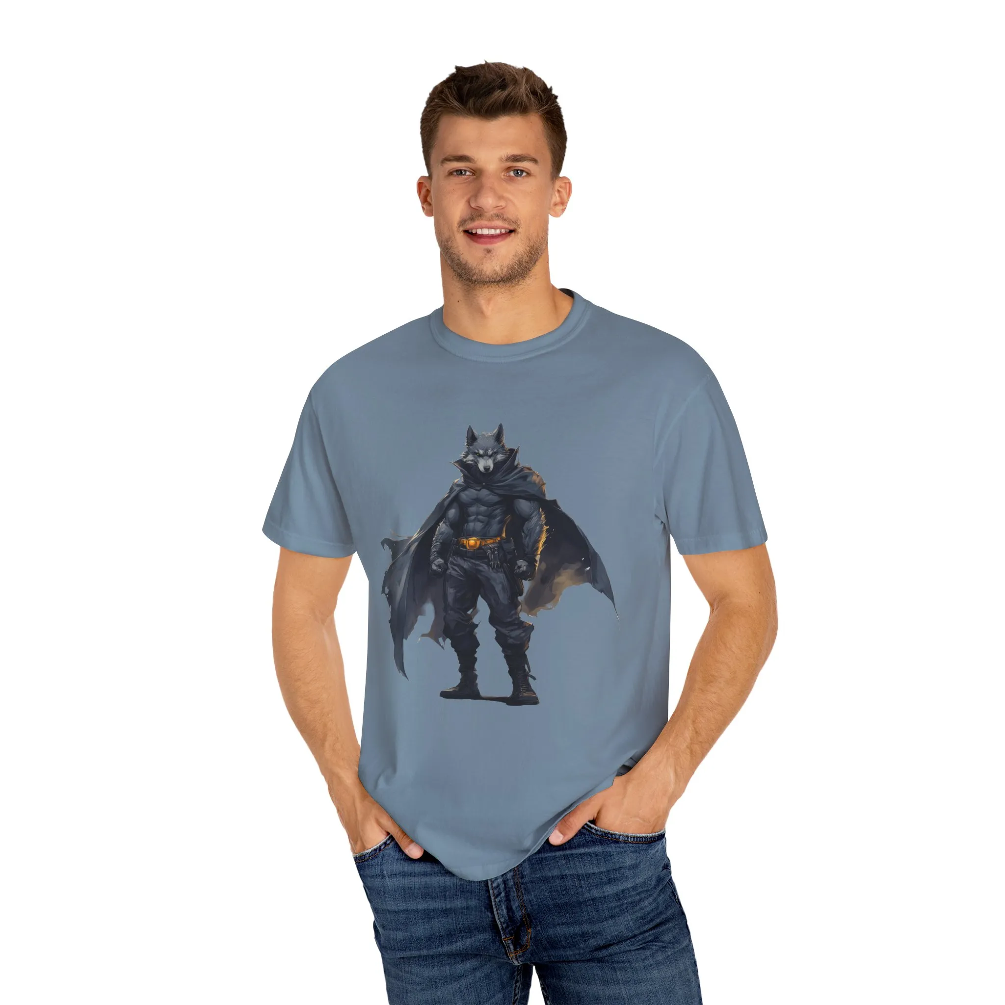 Heroic Wolf T-Shirt | Unisex Garment-Dyed Tee for Animal Lovers & Comic Fans - Image 3