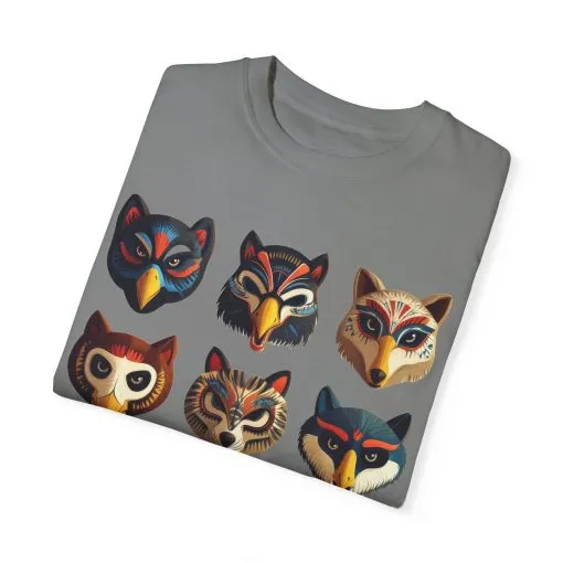 Wild Animal Masks Unisex Garment-Dyed T-Shirt - Image 2