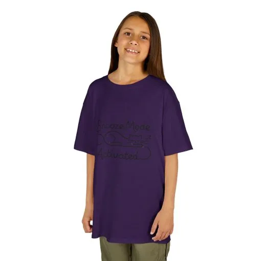Kids 'Snooze Mode Activated' Heavy Cotton Tee - Fun Sleepy T-Shirt for Boys and Girls - Image 47