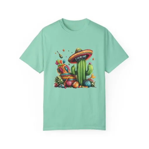 Vibrant Cactus Fiesta T-Shirt - Unisex Garment-Dyed Tee for Summer Celebrations - Image 25