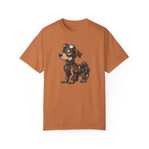 Steampunk Dog Unisex Garment-Dyed T-Shirt - Image 9