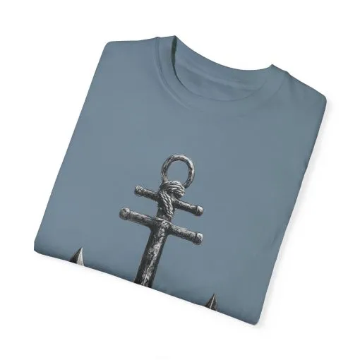 Nautical Anchor Unisex Garment-Dyed T-shirt | Casual Marine Style Wear - Image 34