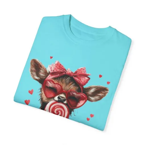 Cute Valentine’s Day Deer T-Shirt - Garment-Dyed Unisex Tee with Heart Design - Image 18