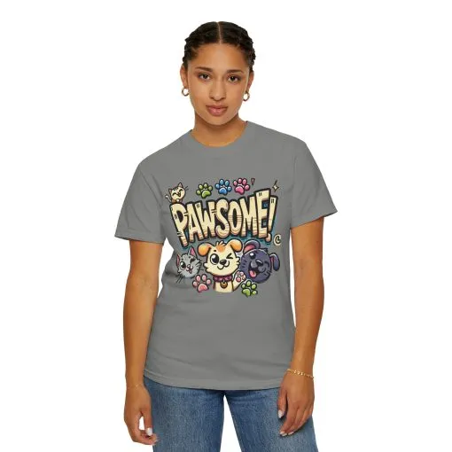 Pawsome Garment-Dyed T-Shirt for Animal Lovers - Image 47