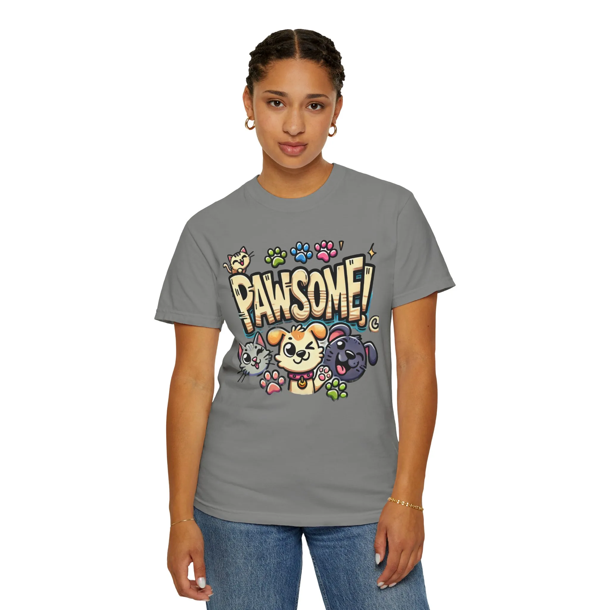 Pawsome Garment-Dyed T-Shirt for Animal Lovers - Image 47