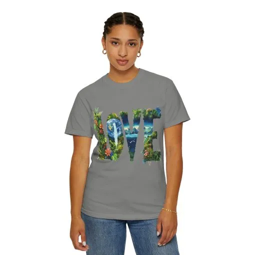 Garment-Dyed Love T-Shirt | Nature-Inspired Unisex Tee - Image 27