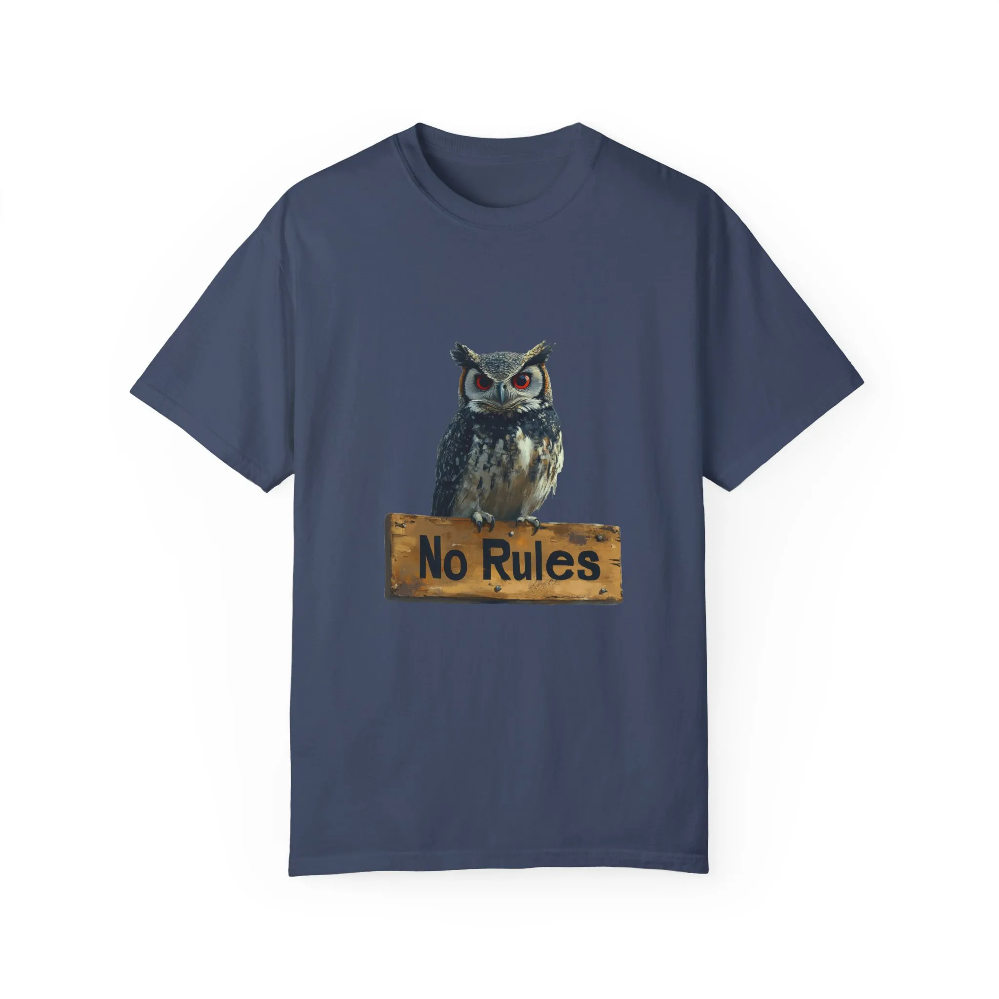 Funny Owl T-Shirt - "No Rules" Unisex Garment-Dyed Tee for Animal Lovers - Image 29