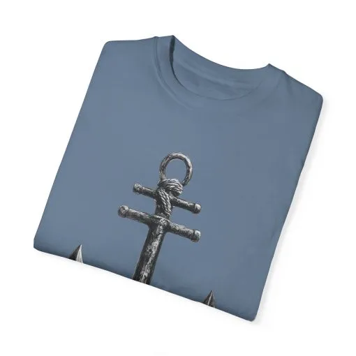 Nautical Anchor Unisex Garment-Dyed T-shirt | Casual Marine Style Wear - Image 26