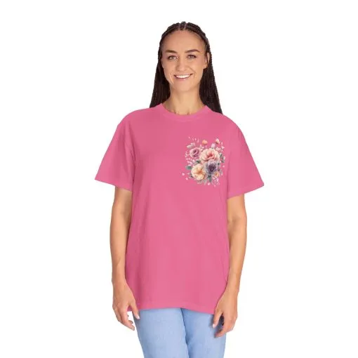 Floral Unisex Garment-Dyed T-shirt - Soft Summer Vibes - Image 43