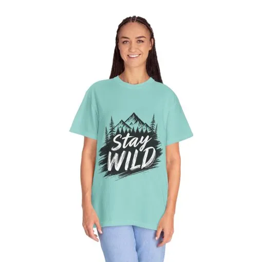 Stay Wild Unisex Garment-Dyed T-Shirt for Adventure Lovers - Image 40