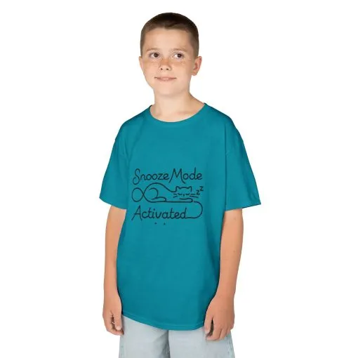 Kids 'Snooze Mode Activated' Heavy Cotton Tee - Fun Sleepy T-Shirt for Boys and Girls - Image 24