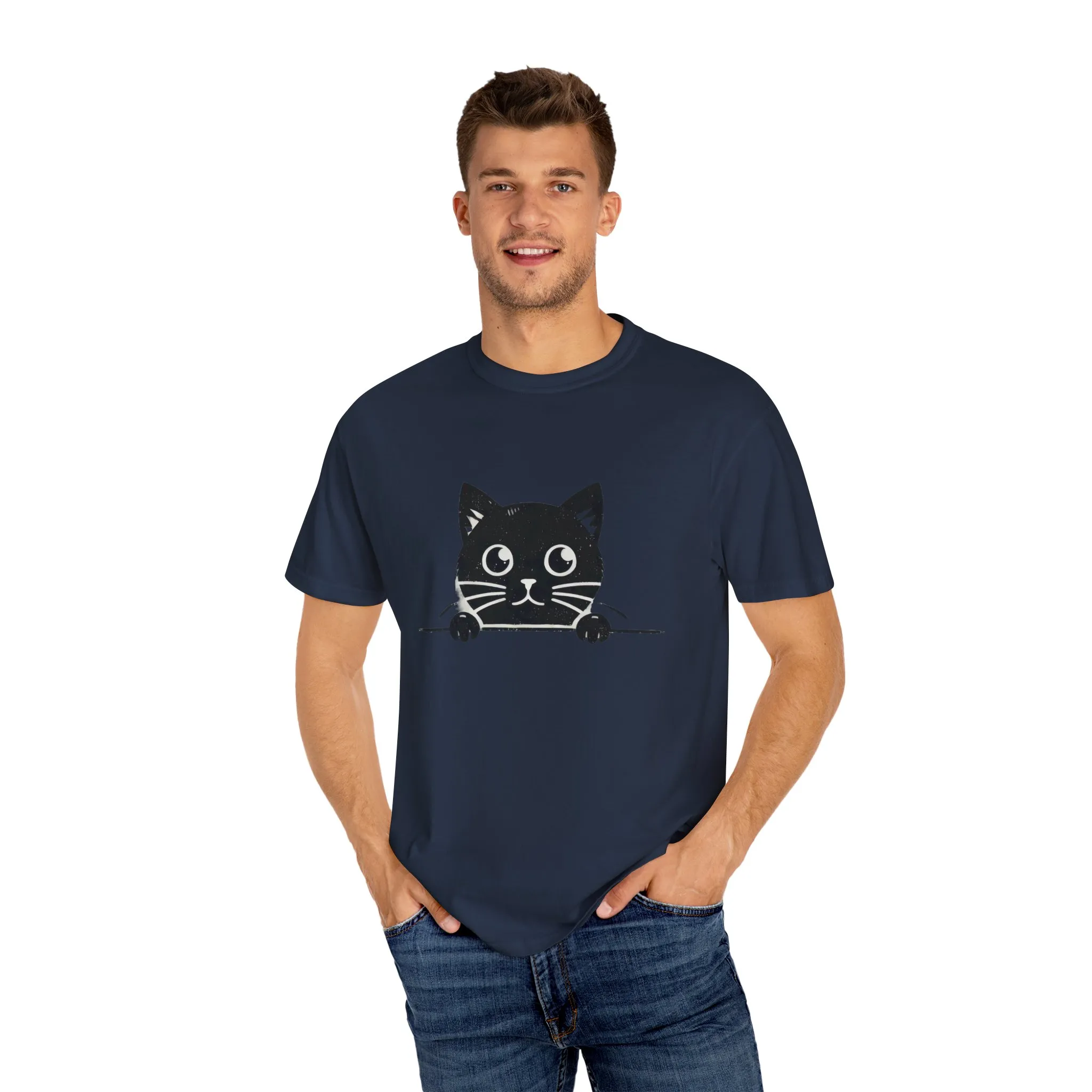 Cute Cat Design Unisex Garment-Dyed T-Shirt - Perfect for Animal Lovers - Image 20