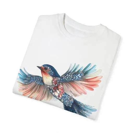 Colorful Bird Art Unisex T-Shirt - Nature-Inspired Garment-Dyed Tee - Image 6