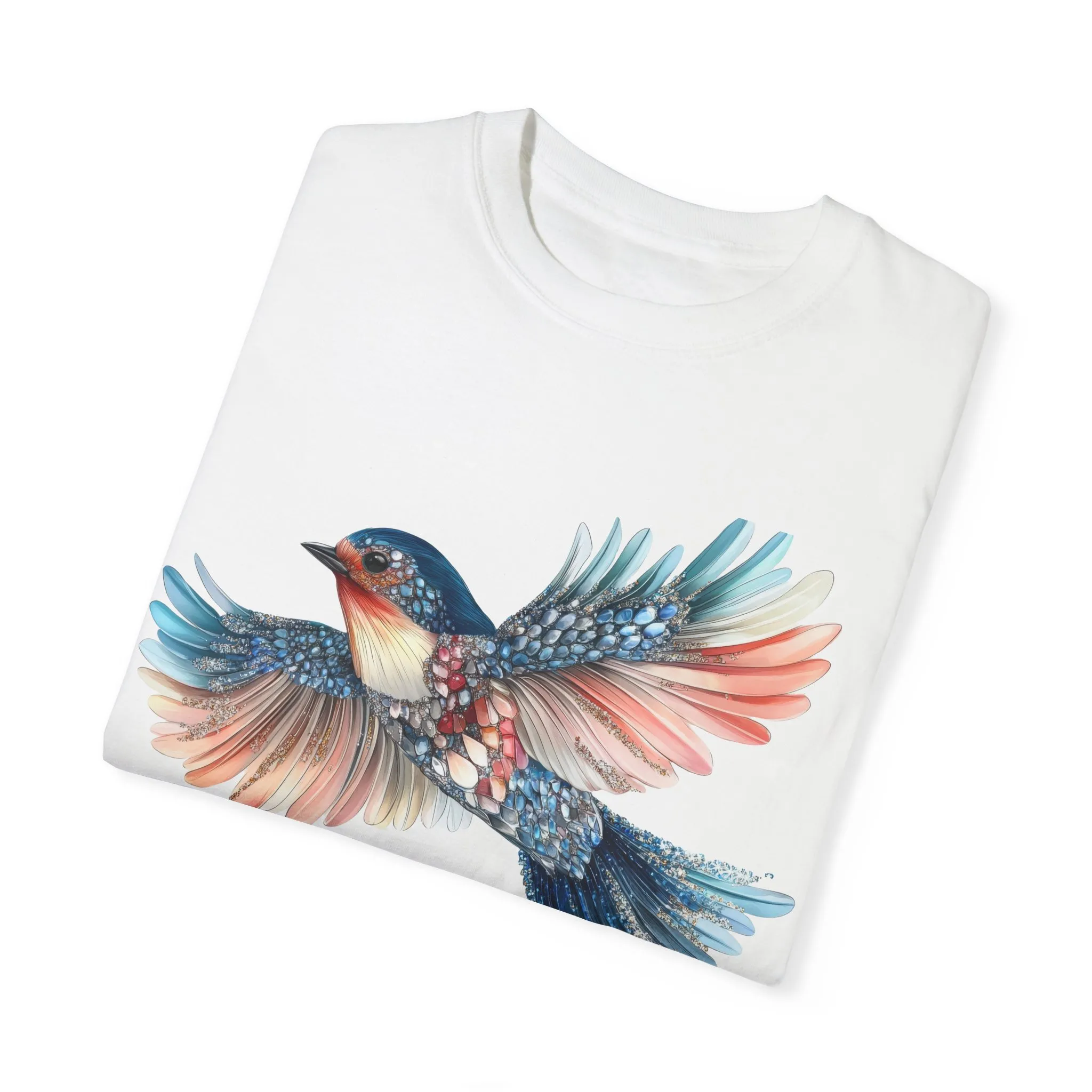 Colorful Bird Art Unisex T-Shirt - Nature-Inspired Garment-Dyed Tee - Image 6