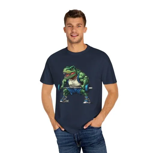 Gym Dinosaur Unisex Garment-Dyed T-Shirt - Fitness Tee for Workout Enthusiasts - Image 44