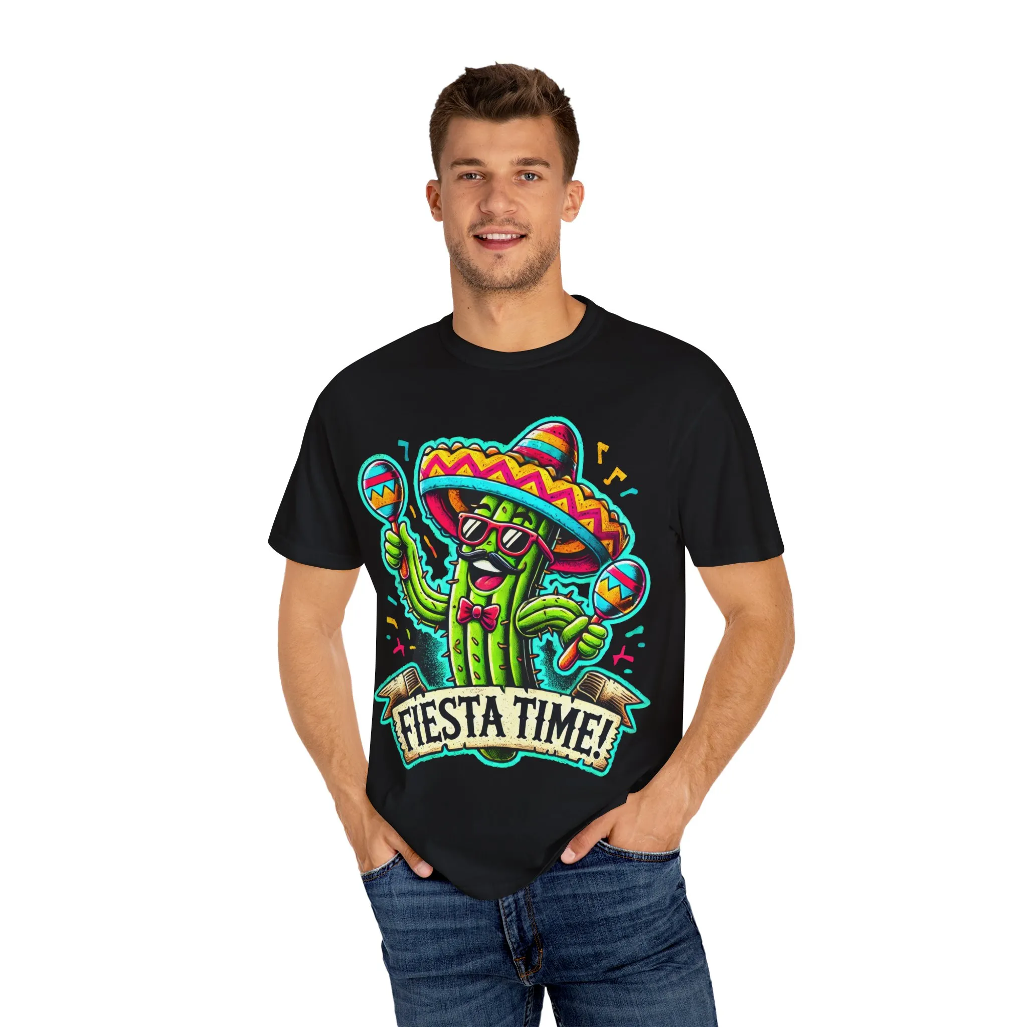 Fiesta Time Cactus T-Shirt - Unisex Garment-Dyed Tee for Celebration Lovers - Image 35