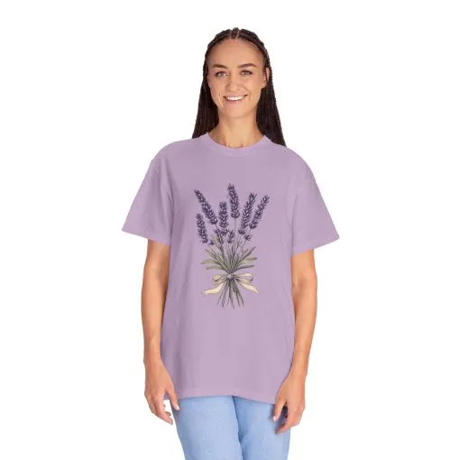 Lavender Bouquet Unisex Garment-Dyed T-Shirt - Nature-Inspired Tee for Relaxation and Everyday Comfort - Image 27