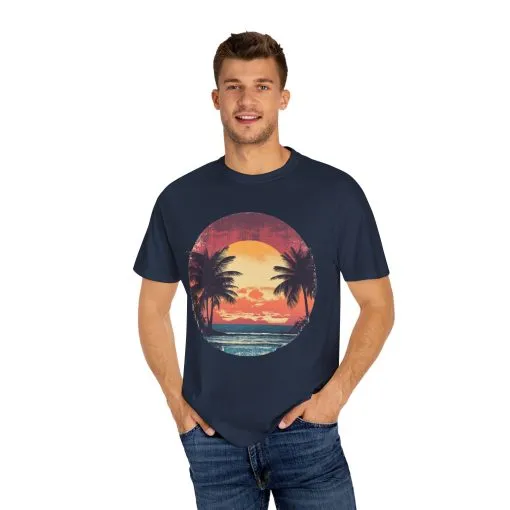 Unisex Garment-Dyed T-shirt | Sunset Beach Vibes Tee - Image 27