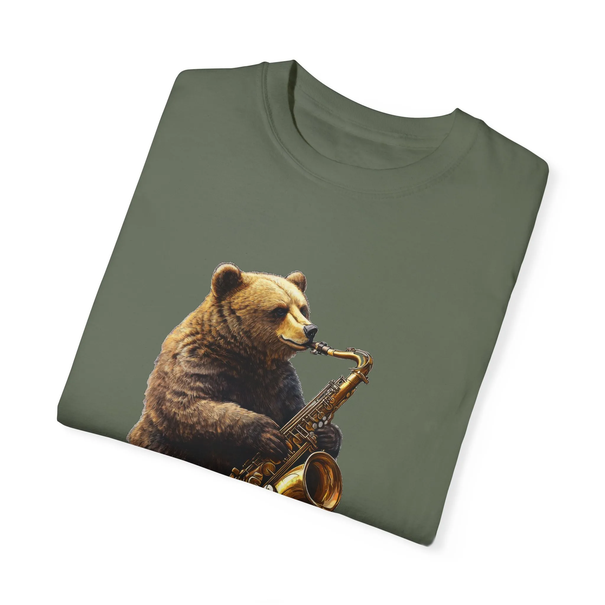 Jazz Bear Unisex Garment-Dyed T-Shirt - Image 22