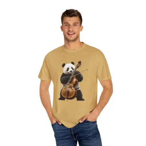 Cute Panda Playing Cello Unisex T-Shirt - Funny Animal Graphic Tee - Image 3