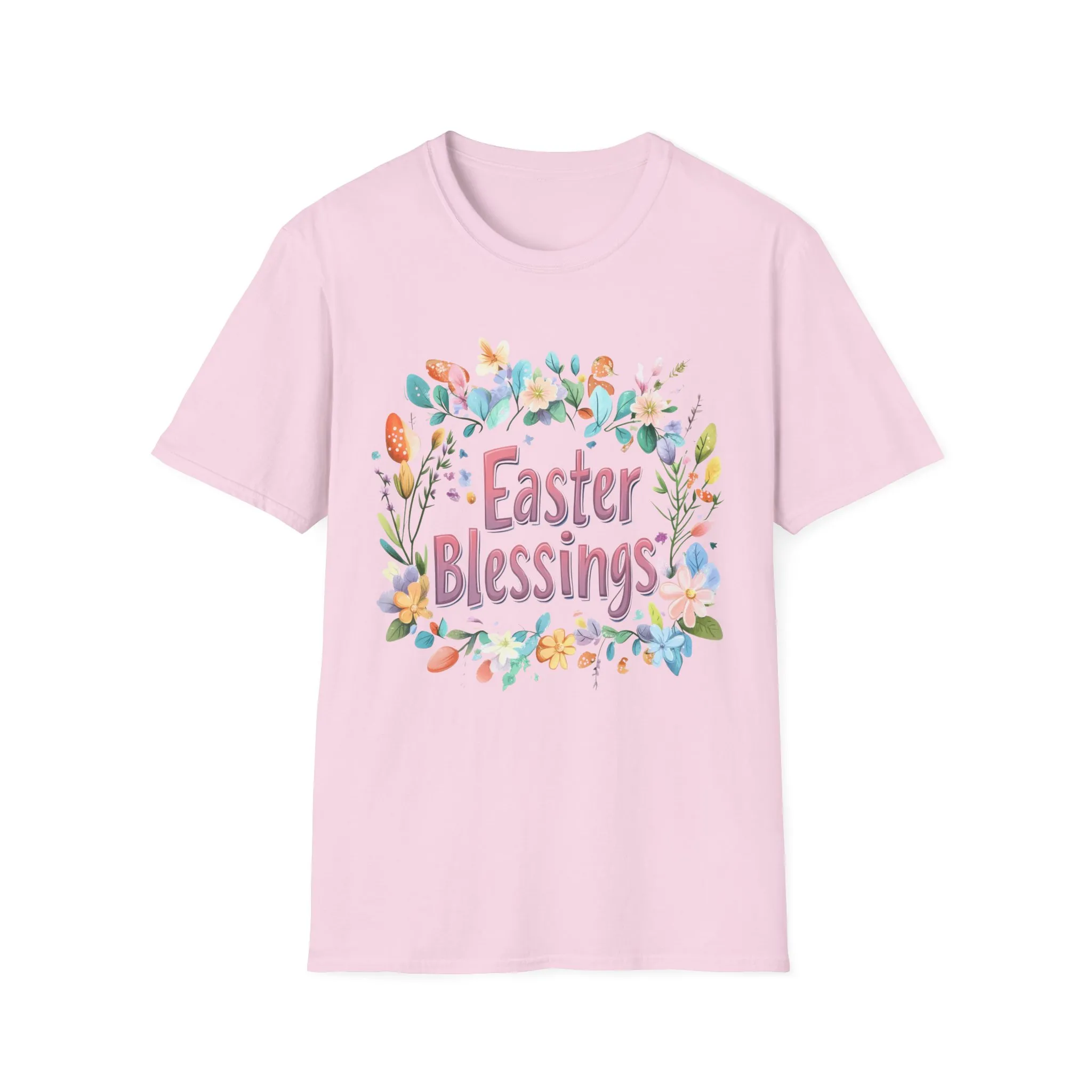 Easter Blessings Unisex Softstyle T-Shirt – Spring Floral Design - Image 41