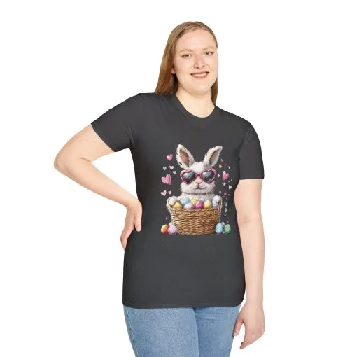 Cute Bunny Easter T-Shirt - Unisex Softstyle Tee with Colorful Egg Design - Image 34