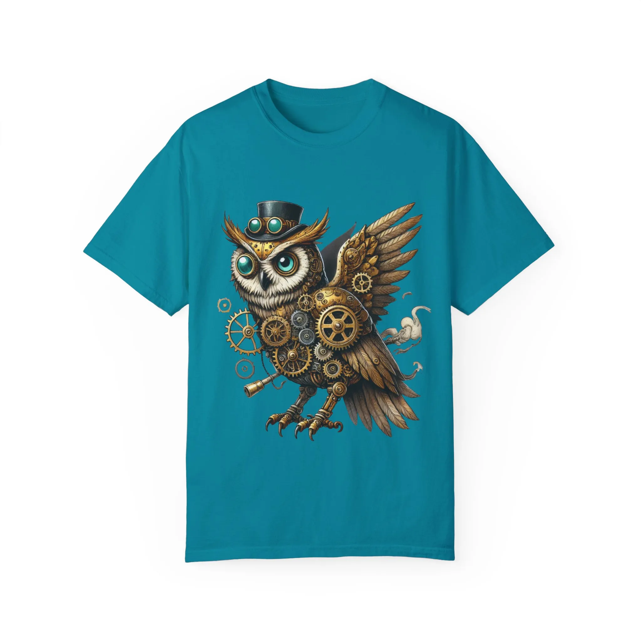 Steampunk Owl Unisex Garment-Dyed T-Shirt - Image 21