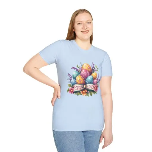 Easter Floral Eggs Unisex Softstyle T-Shirt - Image 35