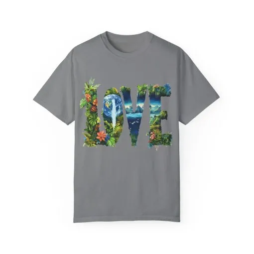 Garment-Dyed Love T-Shirt | Nature-Inspired Unisex Tee - Image 13