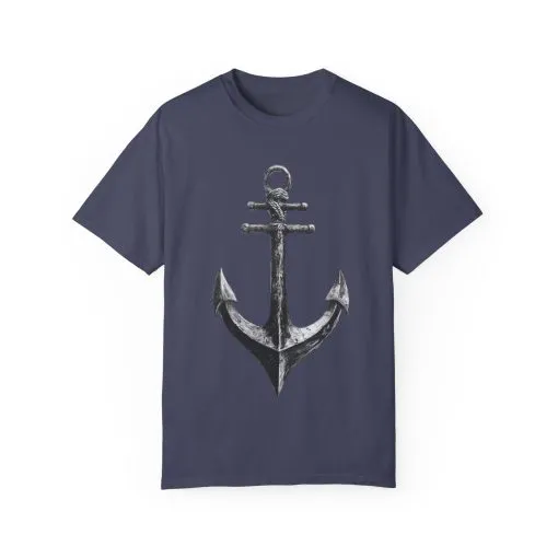 Nautical Anchor Unisex Garment-Dyed T-shirt | Casual Marine Style Wear - Image 41