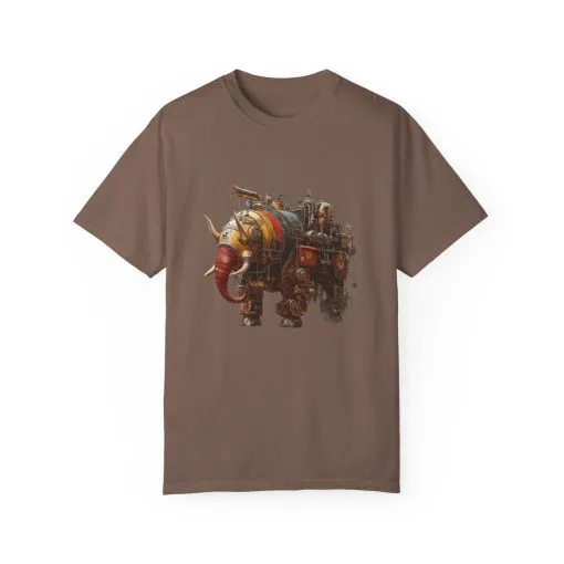 Vintage Steampunk Elephant T-Shirt - Unisex Garment-Dyed Tee - Image 13