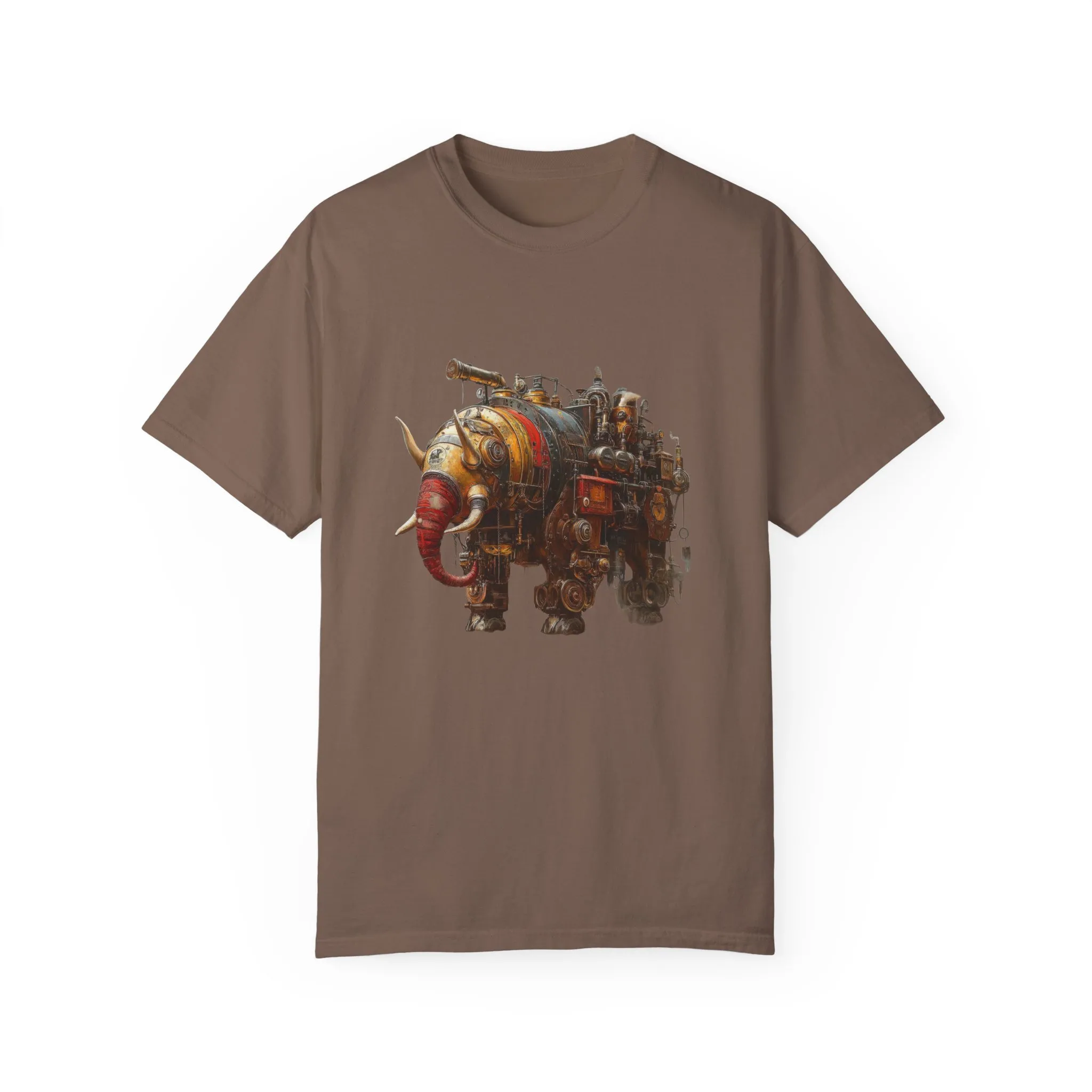 Vintage Steampunk Elephant T-Shirt - Unisex Garment-Dyed Tee - Image 13