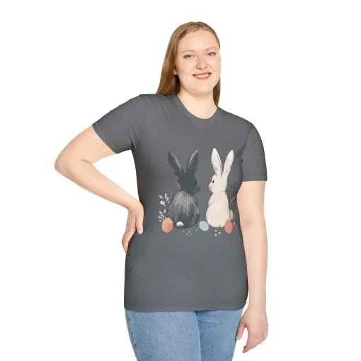 Cute Bunny Love Unisex Softstyle T-Shirt for Easter Celebrations - Image 24