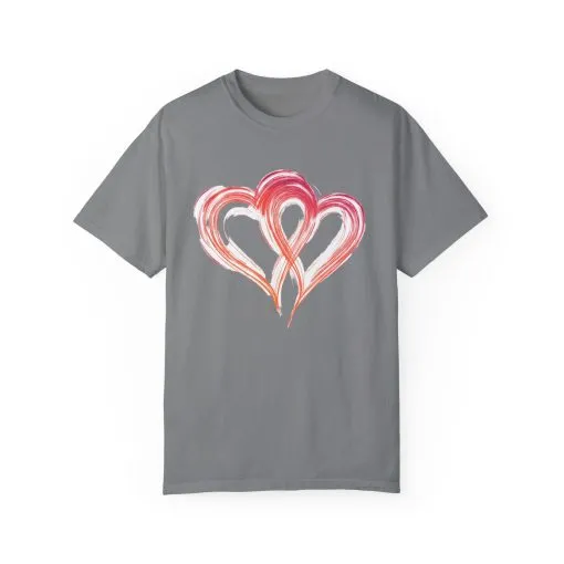 Love Hearts Unisex Garment-Dyed T-Shirt - Perfect for Valentine's Day & Casual Wear - Image 9
