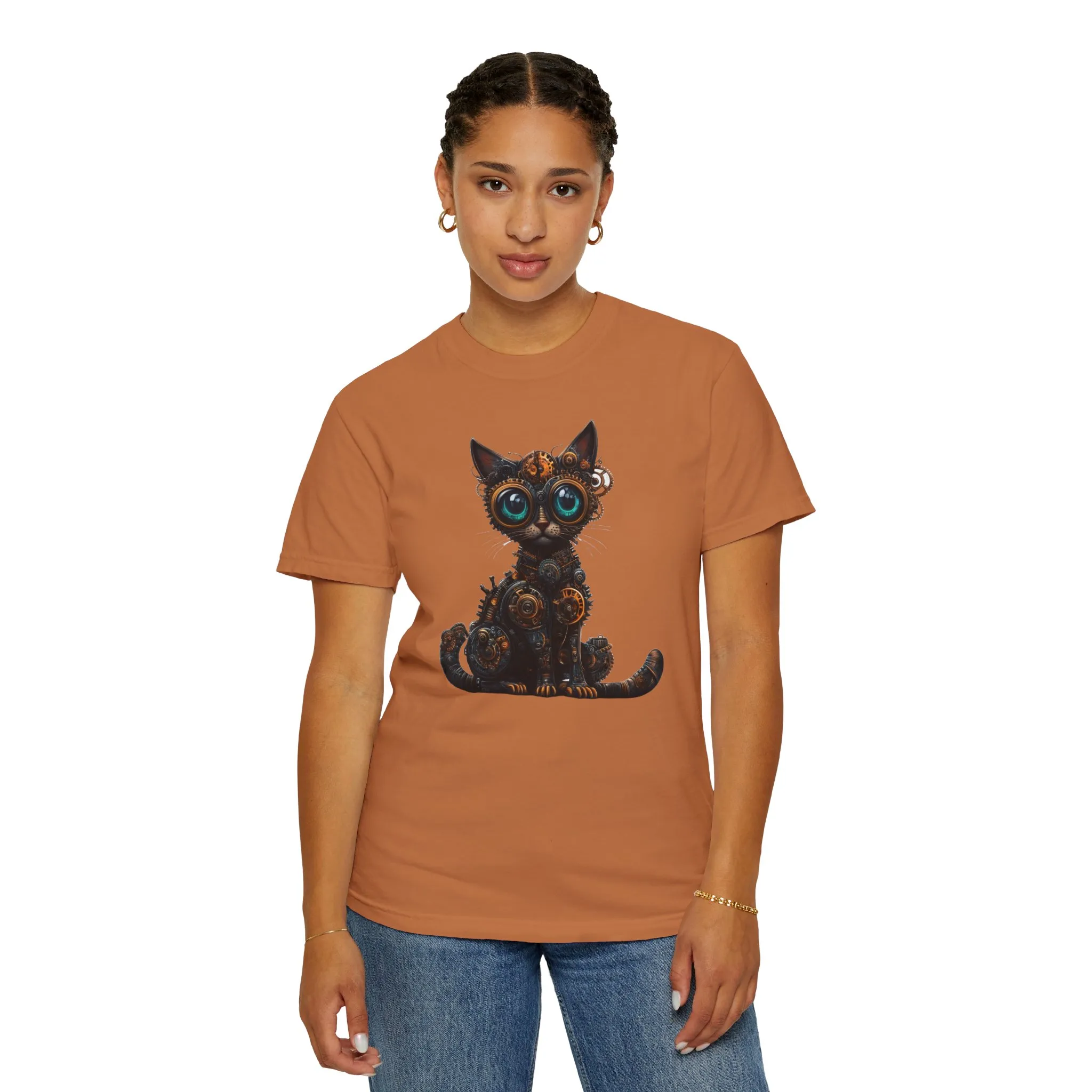 Steampunk Cat Unisex Garment-Dyed T-Shirt - Image 12